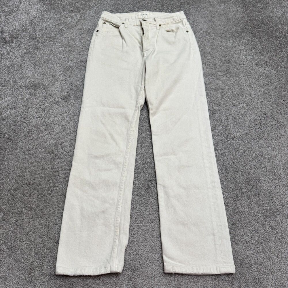 The Great The Straight A Denim Jeans Women 25 Off White Cream Button Fly Stretch